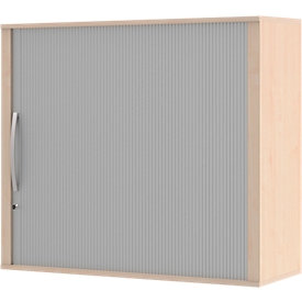 Armoire à rideau coulissant à poser BARI, 4 étagères, cloison médiane, serrure, H 1057 mm, coloris érable