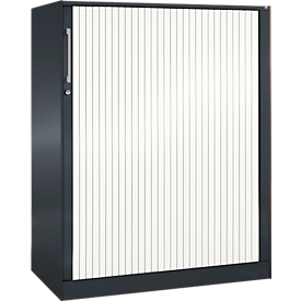 Armoire à rideau coulissant ASISTO C 3000, 3 hauteurs de classeurs, l. 1000 mm, anthracite/blanc
