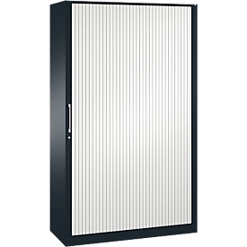 Armoire à rideau coulissant ASISTO C 3000, 5 hauteurs de classeur, avec rideau coulissant acoustique, 1200 mm de large,