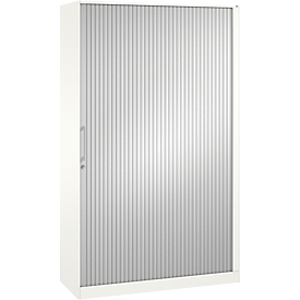 Armoire à rideau coulissant ASISTO C 3000, 5 hauteurs de classeur, l. 1200 mm, blanc/blanc