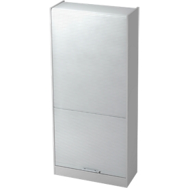 Armoire à rideau coulissant TARVIS, verrouillable, 5 hauteurs de classeur, l. 900 x P 400 x H 2004 mm, gris clair/gris clair