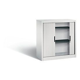 Armoire à rideaux C + P Omnispace, 2 HC, verrouillable, L 1000 x P 420 x H 1030 mm, acier/plastique, gris clair