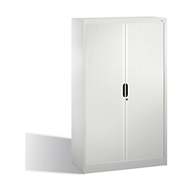 Armoire à rideaux C + P Omnispace, 4 HC, verrouillable, L 1000 x P 420 x H 1660 mm, acier/plastique, gris clair