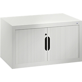 Armoire à rideaux C + P Omnispace, verrouillable, L 800 x P 420 x H 450 mm, acier/plastique, gris clair