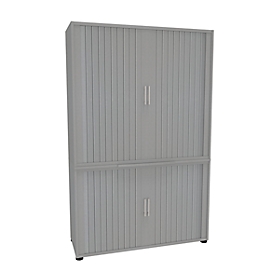 Armoire à rideaux, en 2 parties, 5 HC, l. 1200 x P 450 x H 1930 mm, argenté