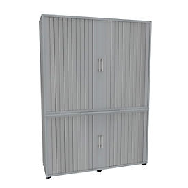 Armoire à rideaux, en 2 parties, 5 HC, l. 1350 x P 450 x H 1930 mm, gris clair