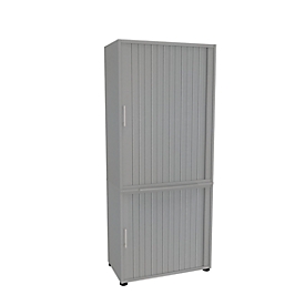 Armoire à rideaux, en 2 parties, 5 HC, l. 800 x P 450 x H 1930 mm, argenté