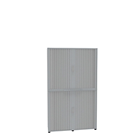 Armoire à rideaux, en 2 parties, 6 HC, l. 1350 x P 450 x H 2300 mm, gris clair