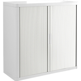 Armoire à rideaux - l. 1100 x P 415 x H 1040 mm - blanc/blanc