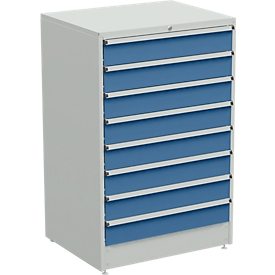 Armoire à tiroirs, 8 tiroirs, l. 910 x P 715 x H 1400 mm