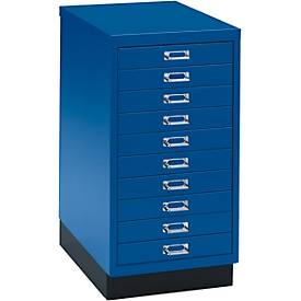 Armoire à tiroirs A3 SSI, 10 tiroirs, 675 mm de hauteur, bleu gentiane