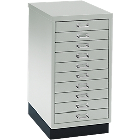 Armoire à tiroirs A3 SSI, 10 tiroirs, 675 mm de hauteur, gris clair