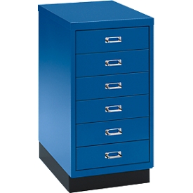 Armoire à tiroirs A3 SSI, 6 tiroirs, 675 mm de hauteur, bleu gentiane