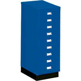 Armoire à tiroirs A3 SSI, 9 tiroirs, 940 mm de hauteur, bleu gentiane