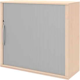 Armoire à volet BARI, 4 étagères, s'ouvre depuis la droite, serrure et cloison médiane, l. 1200 x P 430 x H 1117 mm, coloris érable