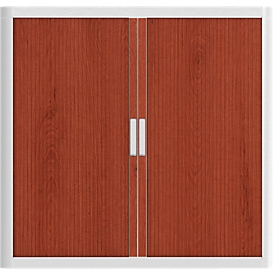 Armoire à volets roulants easyOffice by Paperflow, verrouillable, L 1 100 x P 415 x H 1 040 mm, plastique/métal, blanc/bois de cerisier
