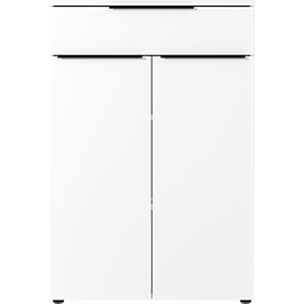 Armoire combinée Porto, 1 tiroir, 2 portes et 2 étagères, 2 HC, L 810 x P 400 x H 1200 mm, blanc