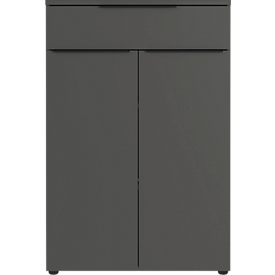 Armoire combinée Porto, 1 tiroir, 2 portes et 2 étagères, 2 HC, L 810 x P 400 x H 1200 mm, graphite