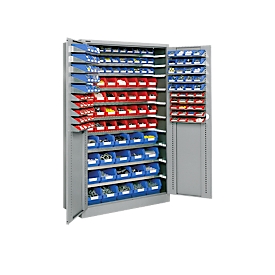 Armoire d'atelier, avec accessoires, l. 1200 x P 500 x H 1935 mm, alu argent  