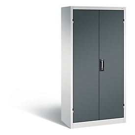 Armoire de charge sur batterie Comfort de C+P avec portes en tôle pleine, H 1950 x L 930 x P 500 mm, gris clair/anthracite