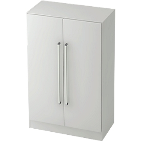 Armoire de classement TARVIS, avec poignée sans serrure, 3 hauteurs de classeurs, l. 800 x P 420 x H 1270 mm, gris clair