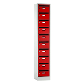 Armoire de distribution pour courrier, avec fente d'insertion, 1 compartiment, serrure à cylindre de sécurité, rouge feu