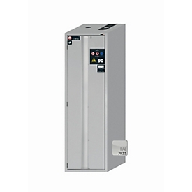 Armoire de stockage de sécurité de type 90 asecos S-PHOENIX touchless-90, porte pliante à détection entièrement automatique, arrêt à gauche, avant gris clair, L 596 x P 749 x H 1968 mm