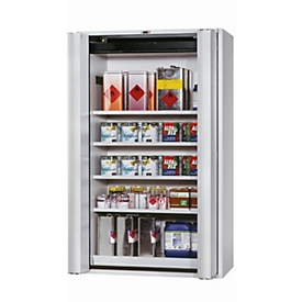Armoire de stockage de sécurité de type 90 asecos S-PHOENIX touchless-90, portes pliantes entièrement automatiques avec capteur, façade gris clair, L 1196 x P 616 x H 1968 mm