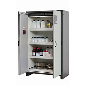 Armoire de stockage de sécurité type 30 asecos Q-CLASSIC-30, portes battantes, façade gris clair, L 1164 x P 620 x H 1947 mm