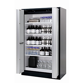 Armoire de stockage de sécurité type 90 asecos Q-PHOENIX-90, portes pliantes, façade gris clair, L 1193 x P 615 x H 1953 mm