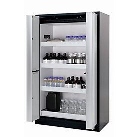 Armoire de stockage de sécurité type 90 asecos Q-PHOENIX-90, portes pliantes, façade gris clair, L 1193 x P 615 x H 1953 mm