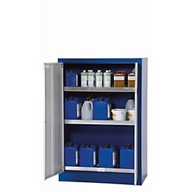 armoire de stockage environnemental asecos E-CLASSIC, portes à charnières, façade gris clair, L 950 x P 500 x H 1400 mm