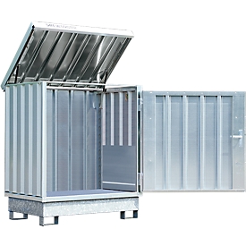 Armoire de stockage pour matières dangereuses Safe Master, type SM 2, capacité de 2 fûts verticaux de 200 L, norme allemande WGK 1-3, galvanisé
