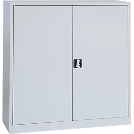 Armoire en acier, tablette réglable en hauteur, verrouillable, H 1000 mm, gris clair/gris clair