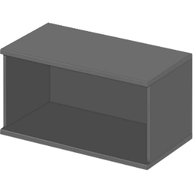 Armoire ouverte à poser TETRIS WOOD - l. 800 x P 421 X H 400 mm - 1 HC - graphite - notre marque Schäfer Shop Genius