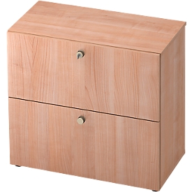 Armoire pour dossiers suspendus TOPAS LINE, 2 hauteurs de classeurs, avec extension totale, décor noyer/noyer