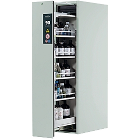 Armoire pour produits dangereux V-LINE Asecos, type 90, 1 tiroir vertical, gris clair/gris clair