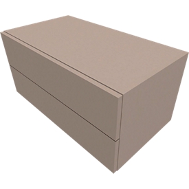 Armoire SOLUS PLAY, 2 tiroirs, l. 800 x P 440 x 374 mm, gris pierre