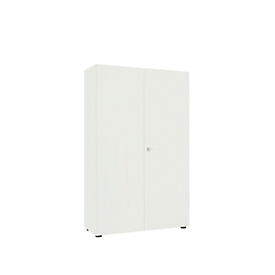 Armoire-vestiaire, 2 portes, l. 100 cm, 5 HC, blanc
