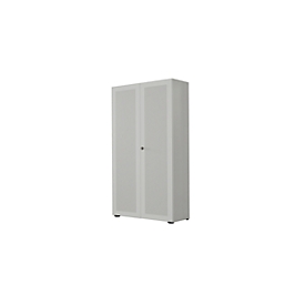 Armoire-vestiaire, 2 portes, l. 80 cm, 6 HC, alu blanc