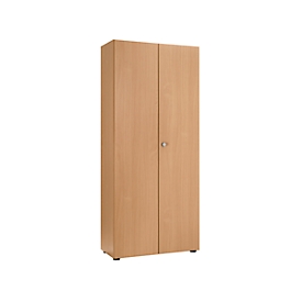 Armoire vestiaire, 2 portes, sans façade acoustique, l. 800 x P 450 x H 2300 mm, décor hêtre