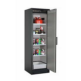 Armoires de sécurité de type 90 asecos Q-CLASSIC-90, porte à charnières, charnières à droite, façade gris clair, L 599 x P 615 x H 1953 mm