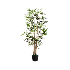 Artificial plant meet by Paperflow bamboo, green, made of PE, incl. plastic pot, H 1200 mm