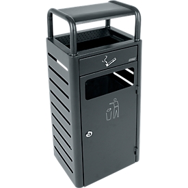 Asbak-afvalbak voor binnen en buiten, B 330 x D 280 x H 880 mm