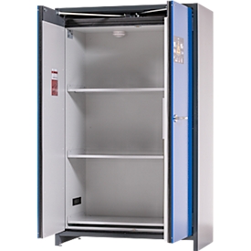 Asecos batterijopslagkast ION-PRO-90 PS, 3 geperforeerde legplanken + 1 basis lekbak, B 1193 x D 615 x H 1953 mm