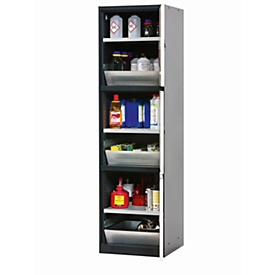 asecos CS-CLASSIC-MultiRisk armoire de stockage de produits chimiques, portes à charnières, façade blanc pur, L 545 x P 520 x H 1950 mm