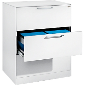 ASISTO C 3000 filing cabinet, 3 drawers, 2 shelves, W 800 mm, white/white