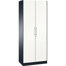ASISTO C 3000 hinged door cupboard, 5 filing heights, W 800 mm, anthracite/white