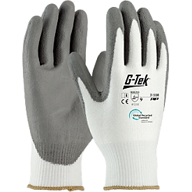Assembly glove G-Tek® 3RX 31-530R, EN 388: 4 1 2 1 X, nitrile, 90 % recycled plastic &amp; 10 % elastane, white-grey, size 9, 1 pair