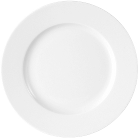 Assiette plate Caterado ISTA, ronde, lavable au lave-vaisselle, Ø 240 x H 21 mm, porcelaine, blanc, 6 pièces